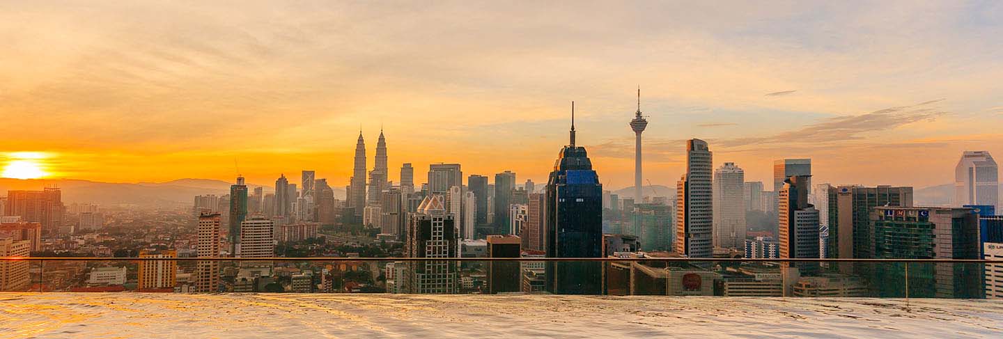 Kuala lumpur cityscape showing petronas twin tower, also known as klcc building