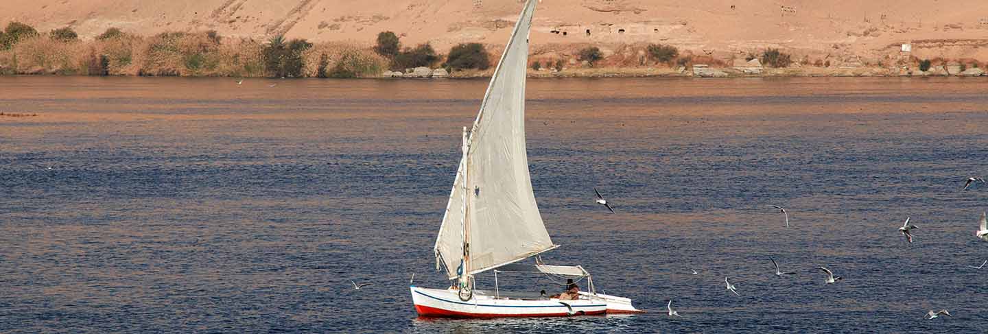 Sailboat on the nile river
