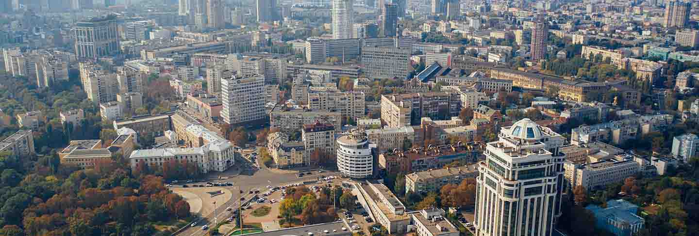 Kyiv capital city of ukraine. aerial view