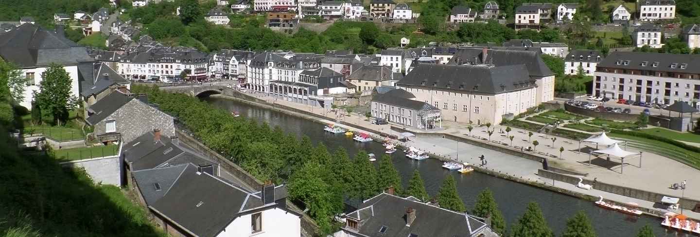 Stunning cityscape of bouillon along the semois river,
