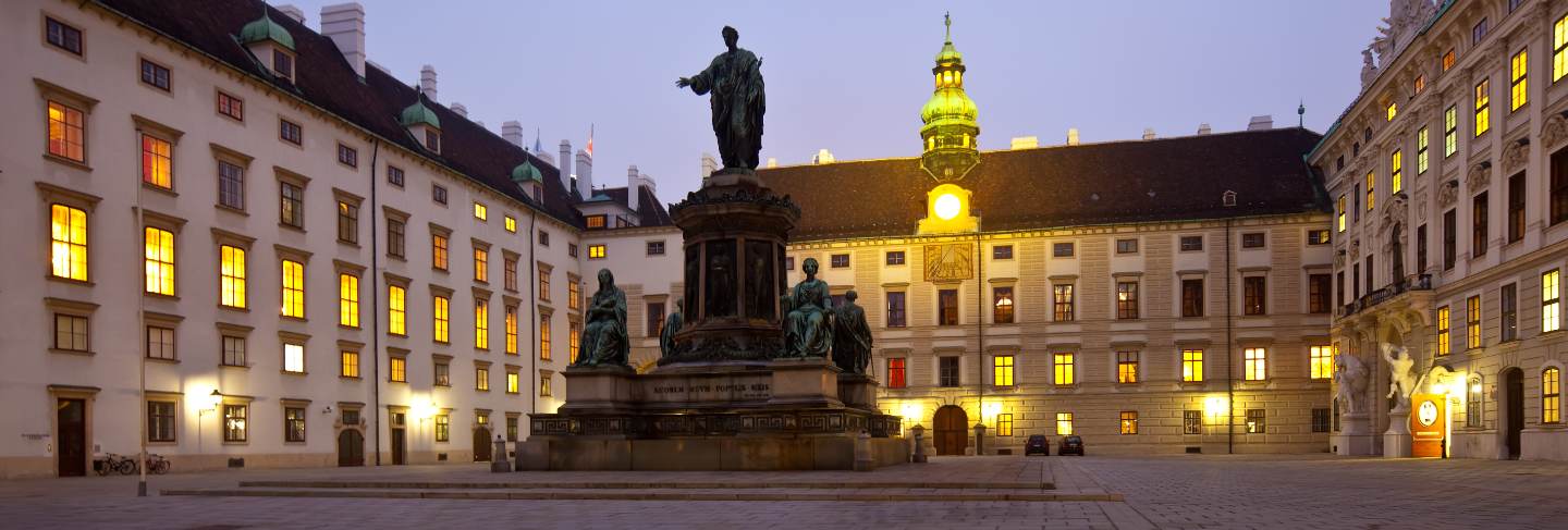 Night view hofburg palace. Vienna
