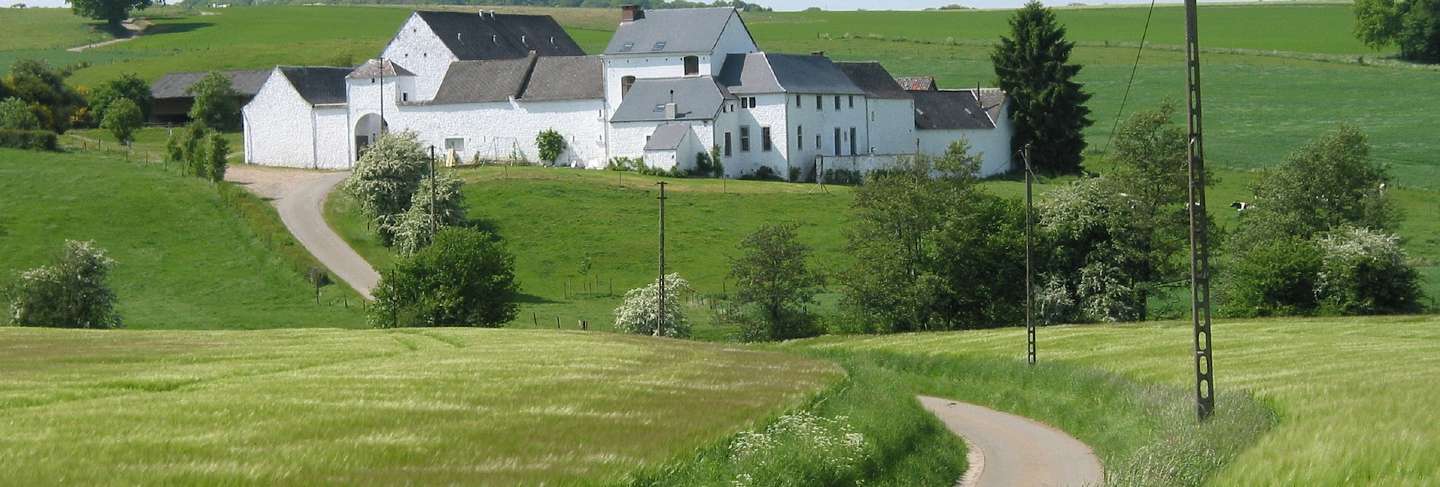 Farm house landscape landmark home fields belgium
