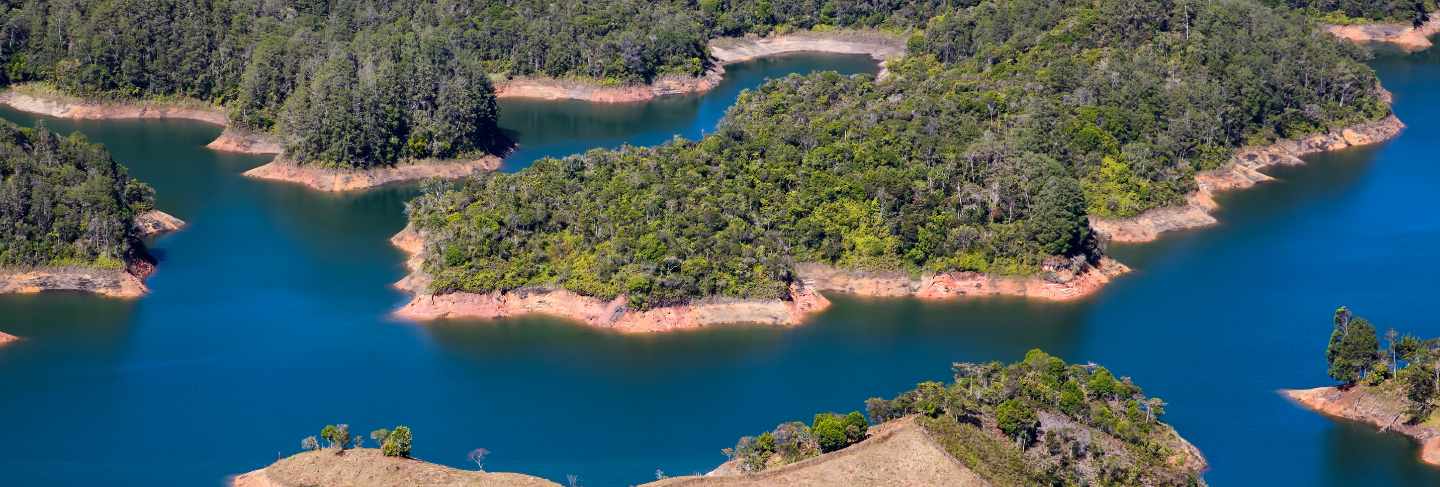 Guatape lake in antioquia, colombia