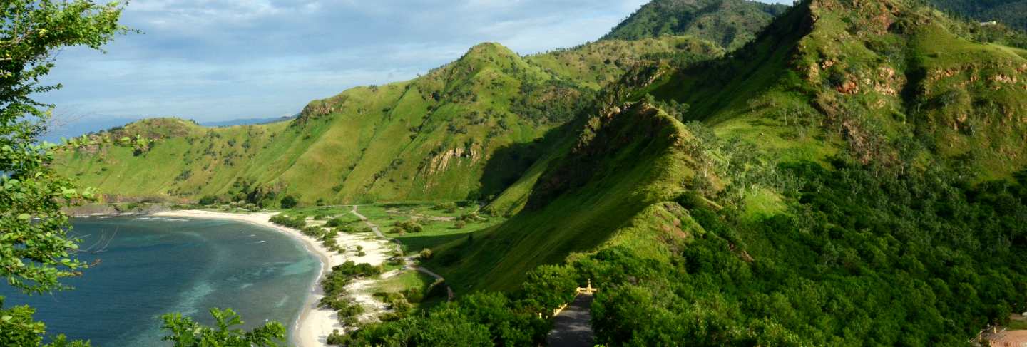 Hill and beach in timor leste