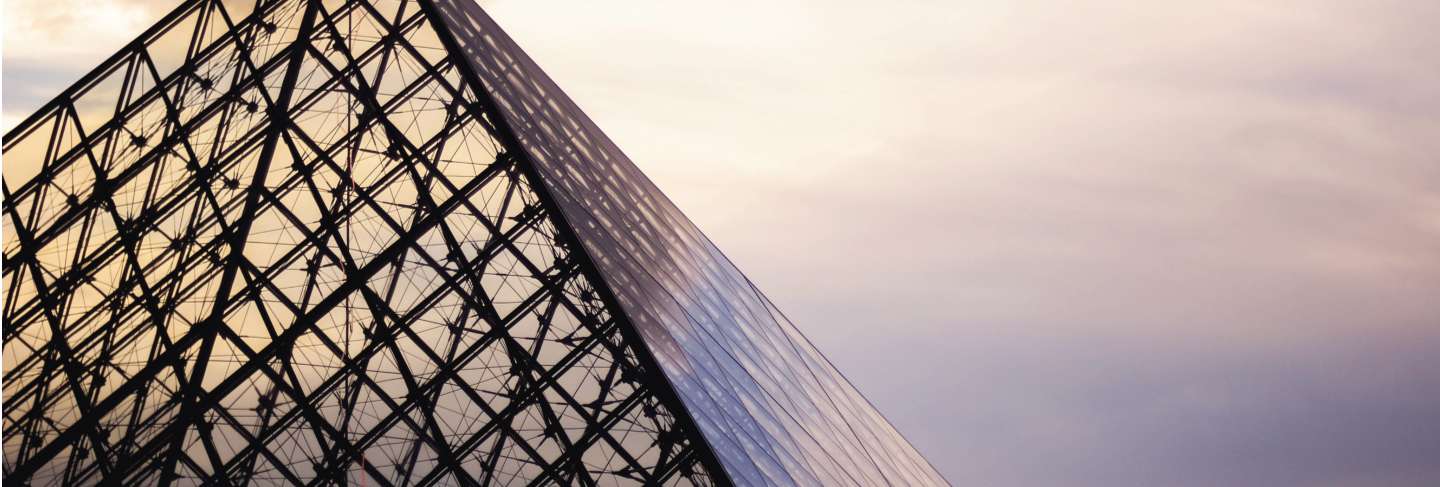 Louvre museum at sunset
