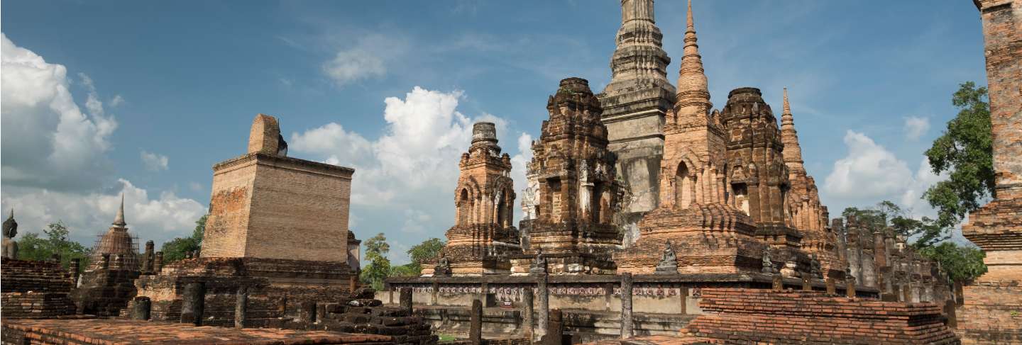 Traditional antique temple sukhothai thailand