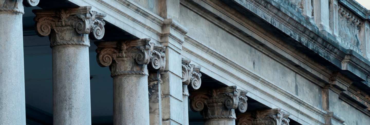 Colonnade of a building, zona 1, guatemala city, guatemala
