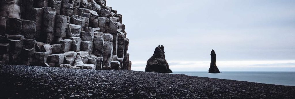 Reynisfjara rocks and the beautiful sea