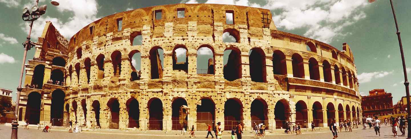 Roman coliseum seen from afar
