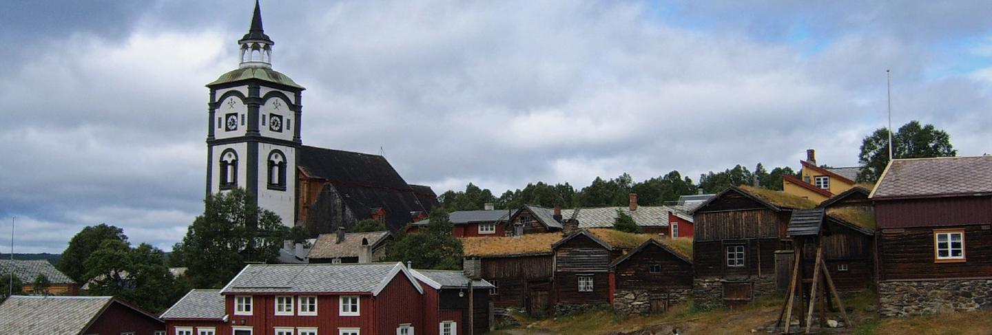 Homes houses town norway landscape sky village
