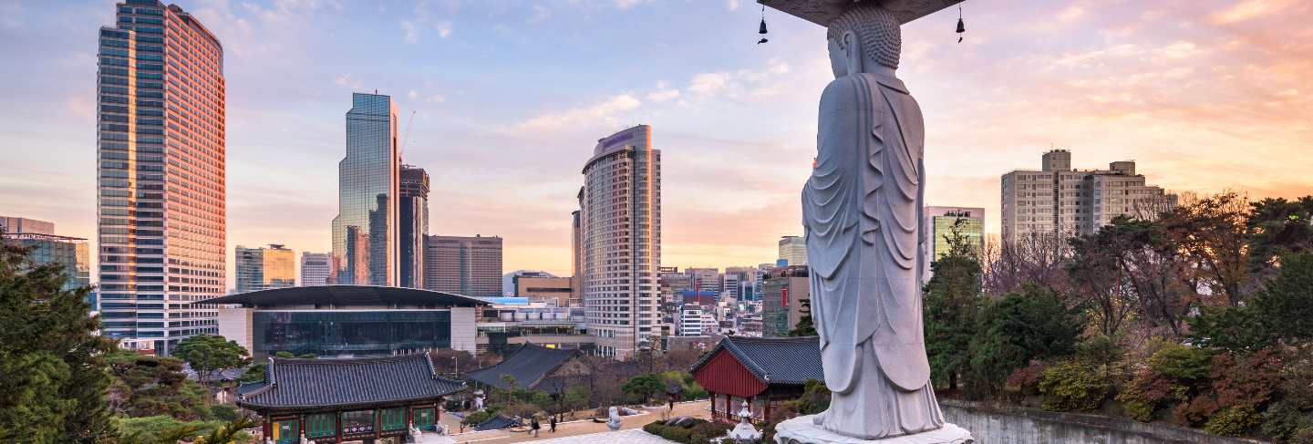 Bongeunsa temple in seoul city, south korea 
