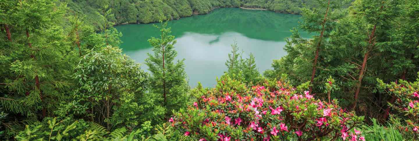 Lagoa de santiago. island sao miguel. azores. portugal
