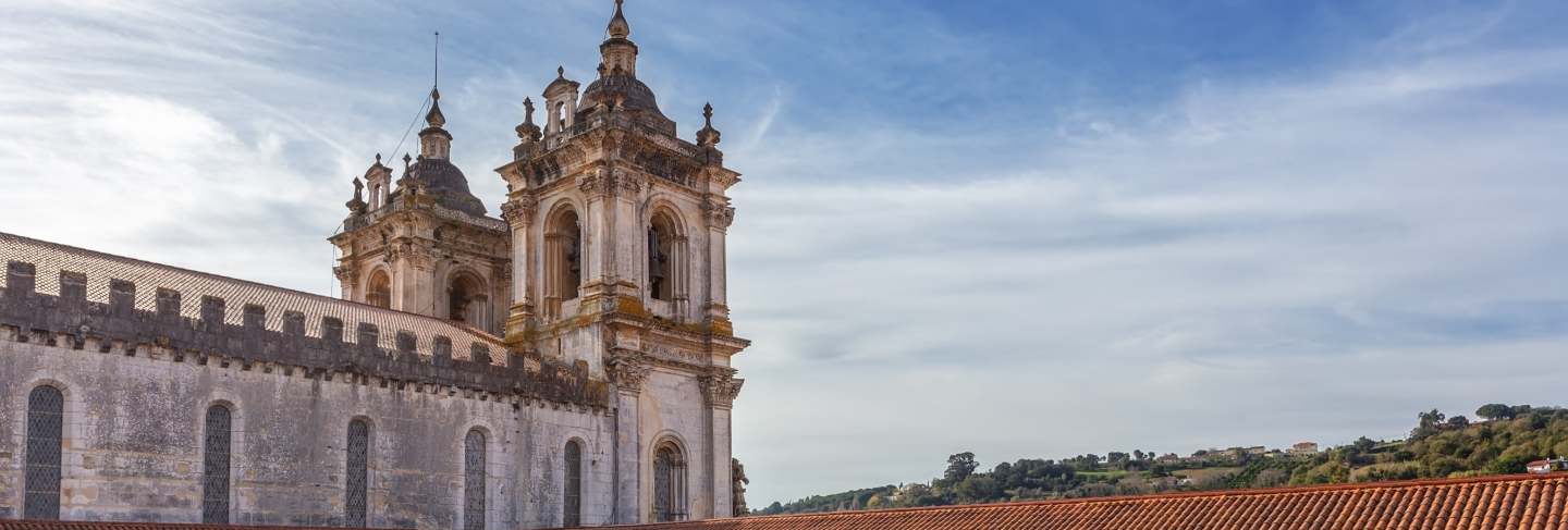 Architectural detail catholic monastery alcobaca. 
