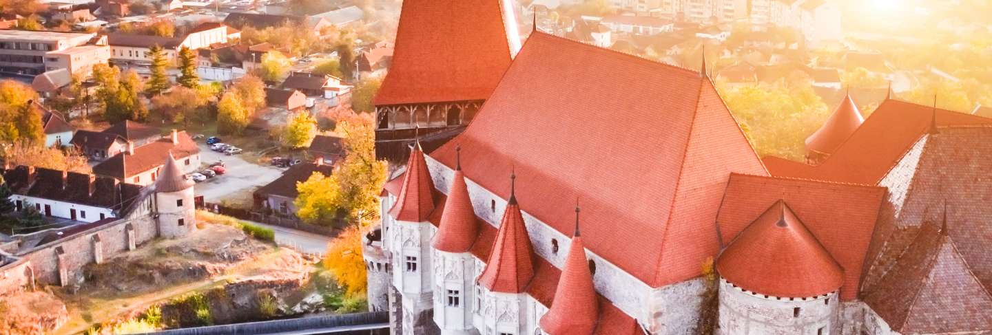 Panoramic view of corvin castle
