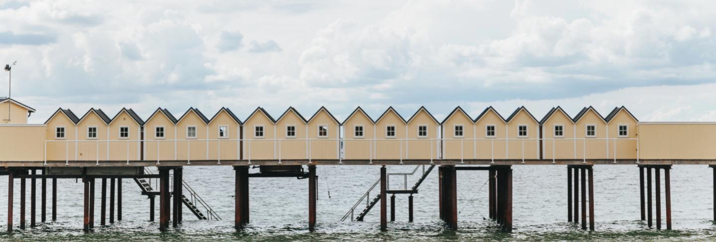 Bathing huts in helsingborg, sweden.
