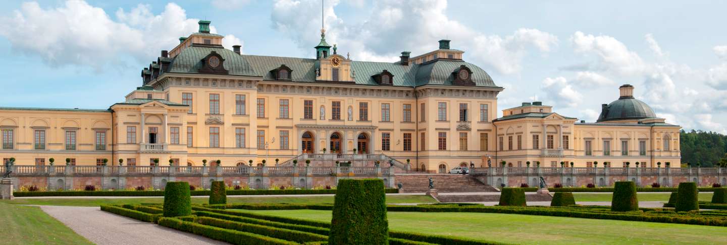Facade of the drottningholm palace, drottningholm, stockholm county, sweden
