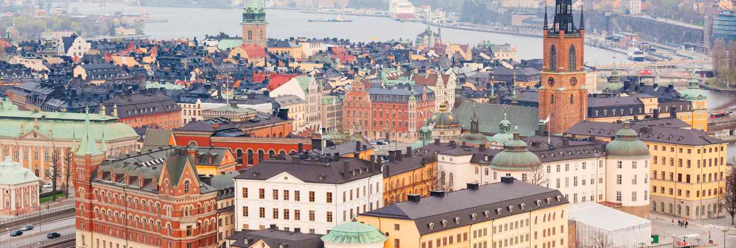 Aerial view of stockholm old town 
