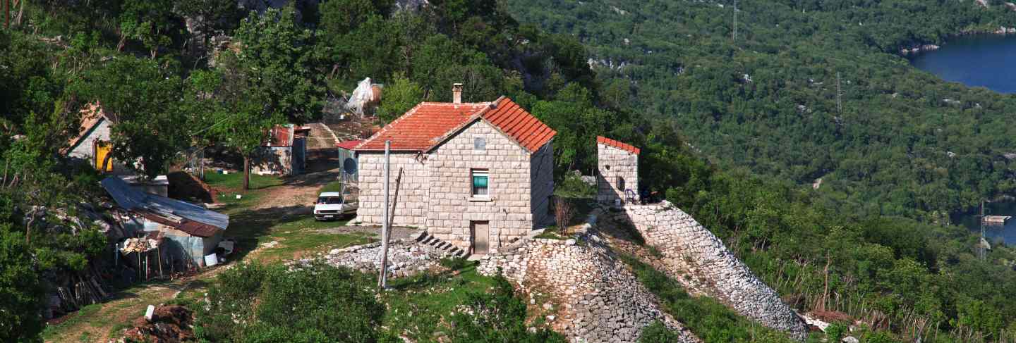 The village in albania mountains
