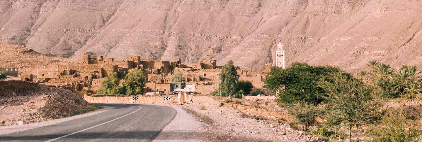  Road in desert landscape in morocco
