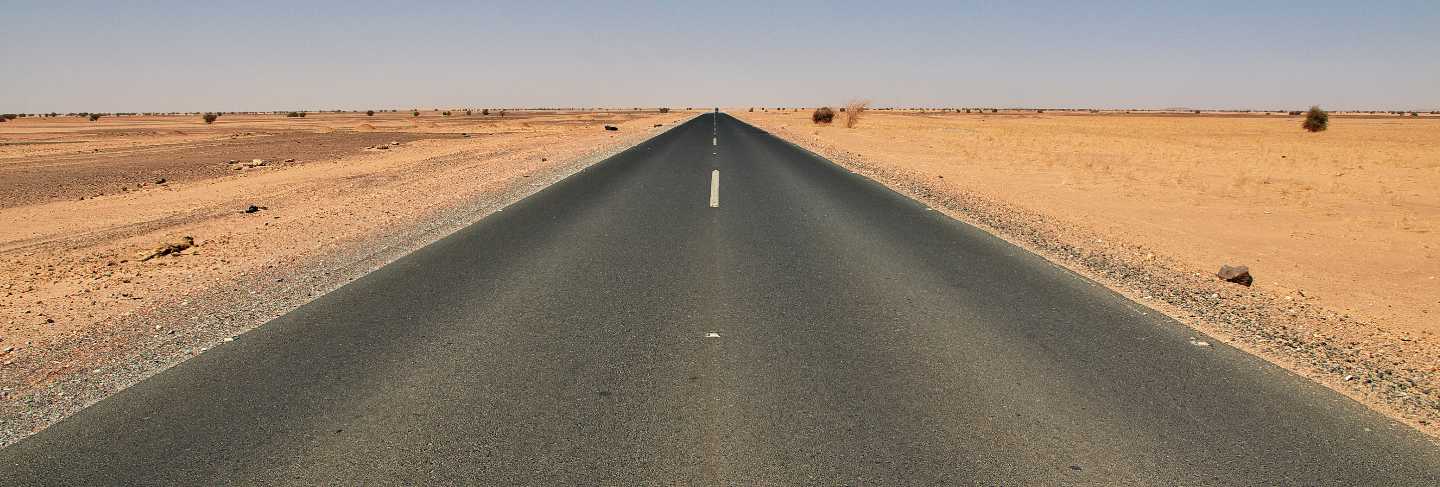 The road in sahara desert, sudan
