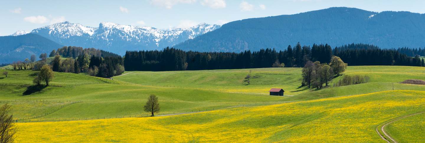 Panoramic view of beautiful landscape in the Alps