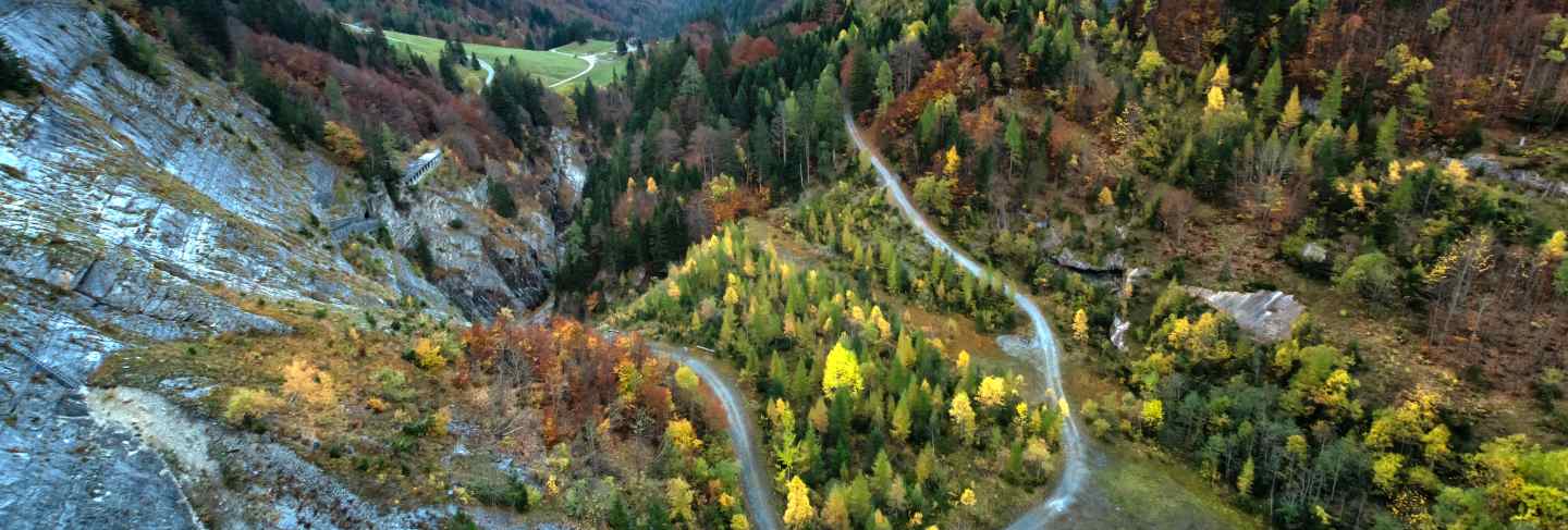 Alpine mountain landscapes and valleys in Switzerland.