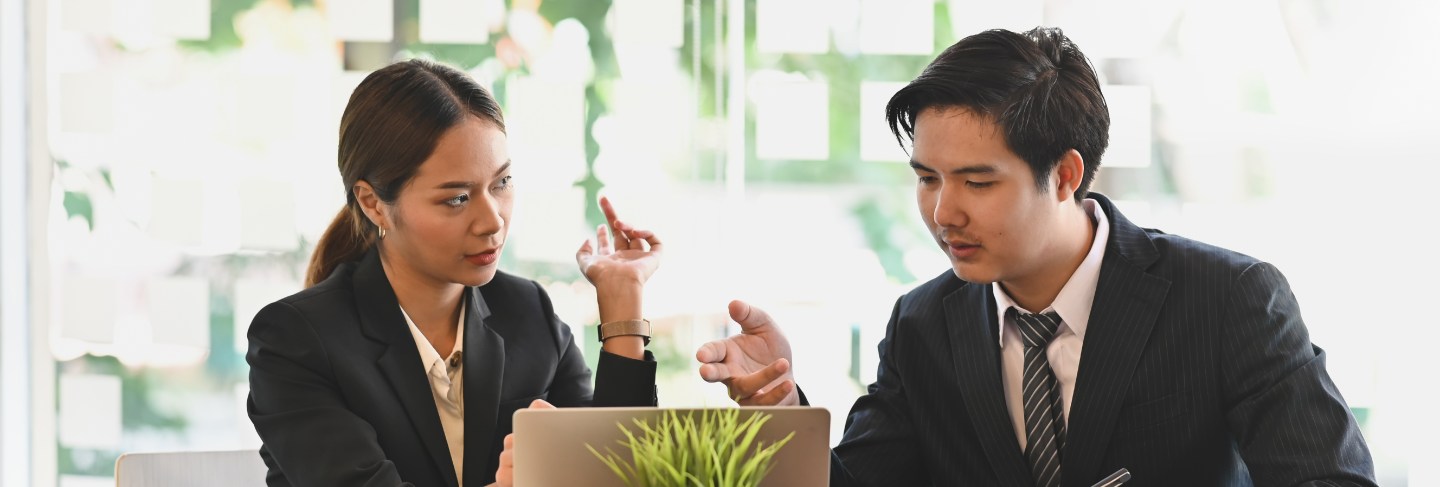 Discussion business, business colleagues meeting consult on office desk.
