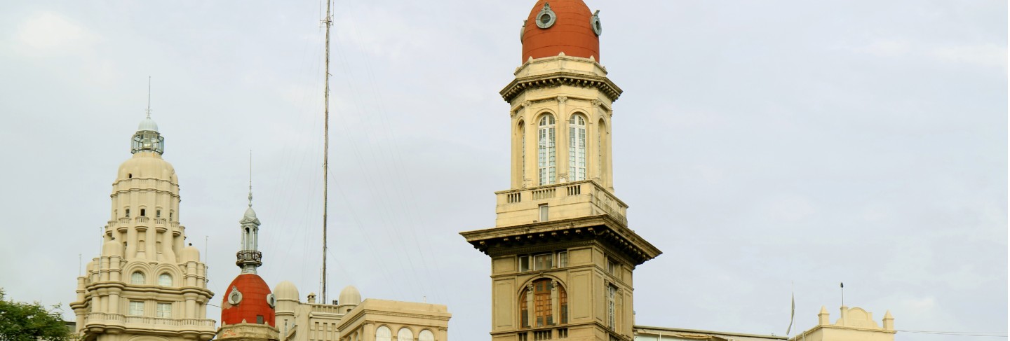 Stunning buildings on the avenida de mayo avenue in buenos aires of argentina 
