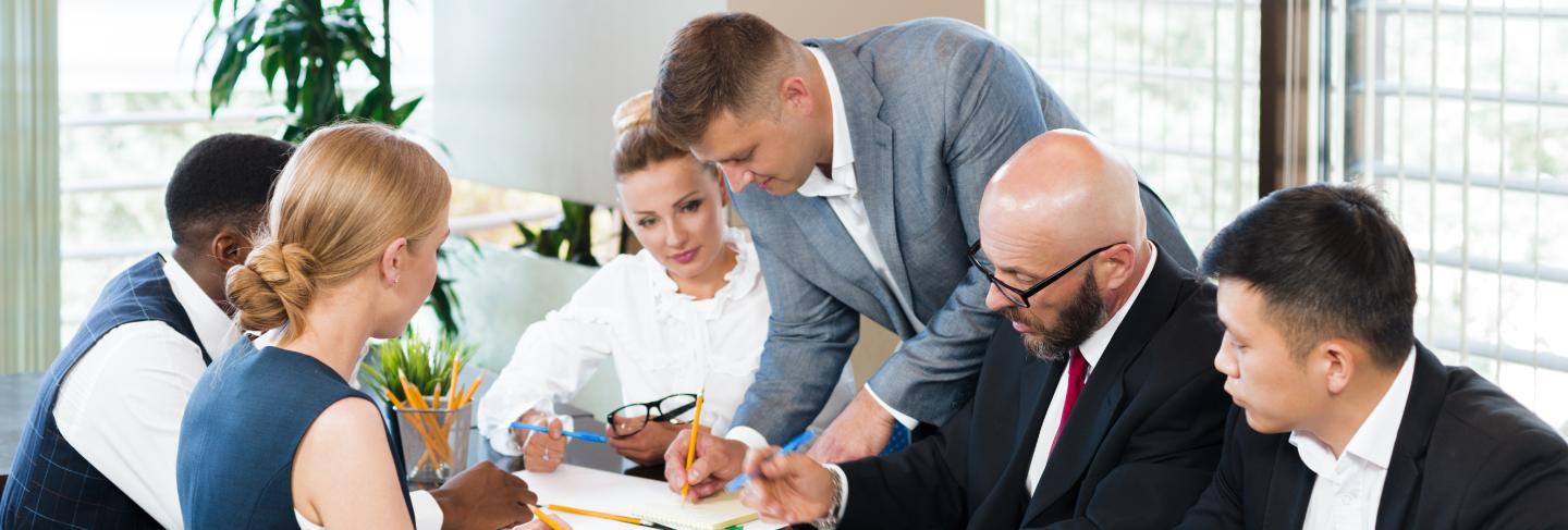 Business people working together at conference table
