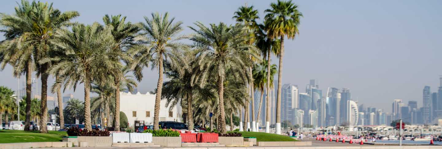 The west bay city skyline on may 25 - 2017 in doha
