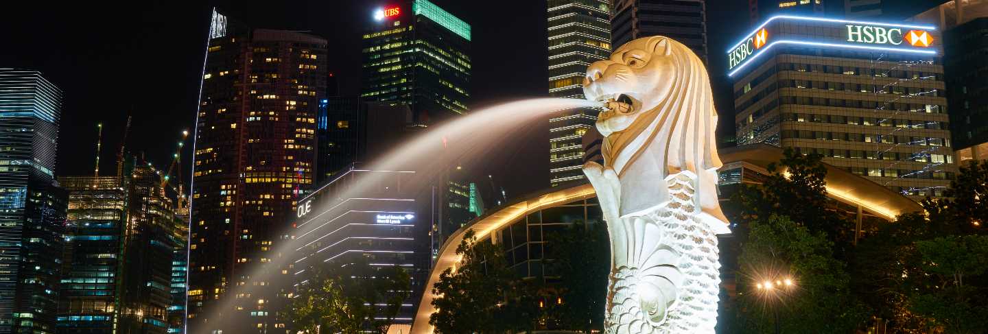 Singapore cityscape at night 
