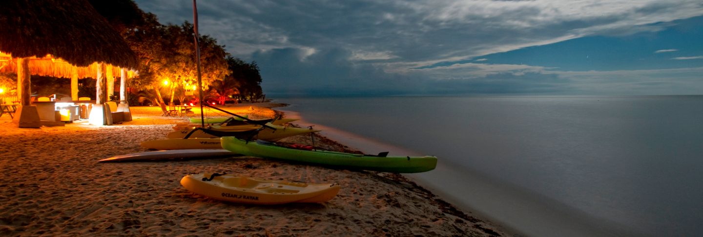 Yucatan peninsula, sunset on beach 
