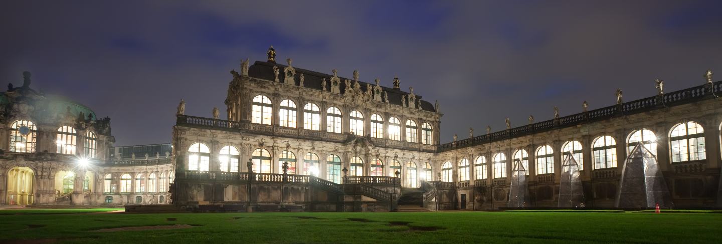 Zwinger palace at dresden in night
