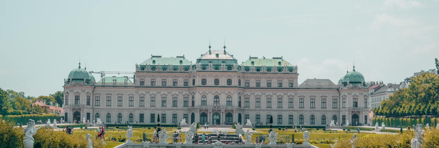 White palace with big garden
